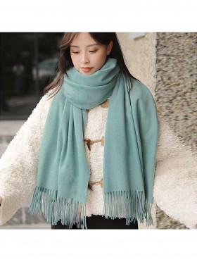 Premium Cashmere Feeling Solid Color Scarf W/ Tassels